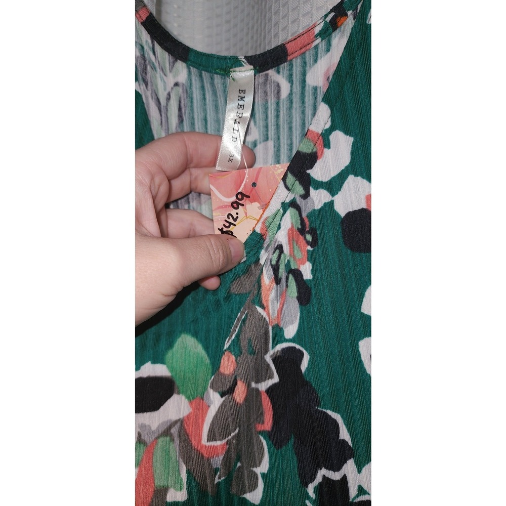Emerald plus size mini sleeve dress - Picture 6 of 7
